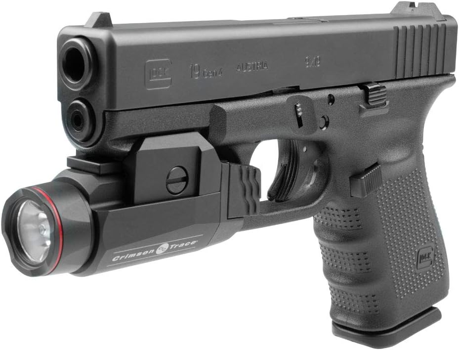 Crimson Trace CMR-208 Universal Rail Master Tactical Light with 2 Mode Flashlight and Instant Activation for Pic Rail Mounts, Shooting, Competition and Range , Black