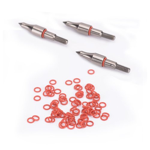 KURUGEILI Archery Anti-Skid Arrow Broadhead O-Rings - 100 pcs 1/4 Inch Arrow Tip Rubber Arrow Gasket, Rubber Ring Arrow Point Grommet for Hunting Shooting Target