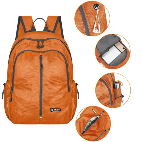 MIUJOR Lightweight Packable Foldable Backpack, Hiking backpack,Travel Backpack (Orange)