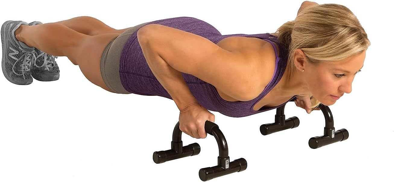 Portable, Comfortable Push Up Bars - GoFit Workout Stands with Ergonamic Handles for Floor Workouts,Black