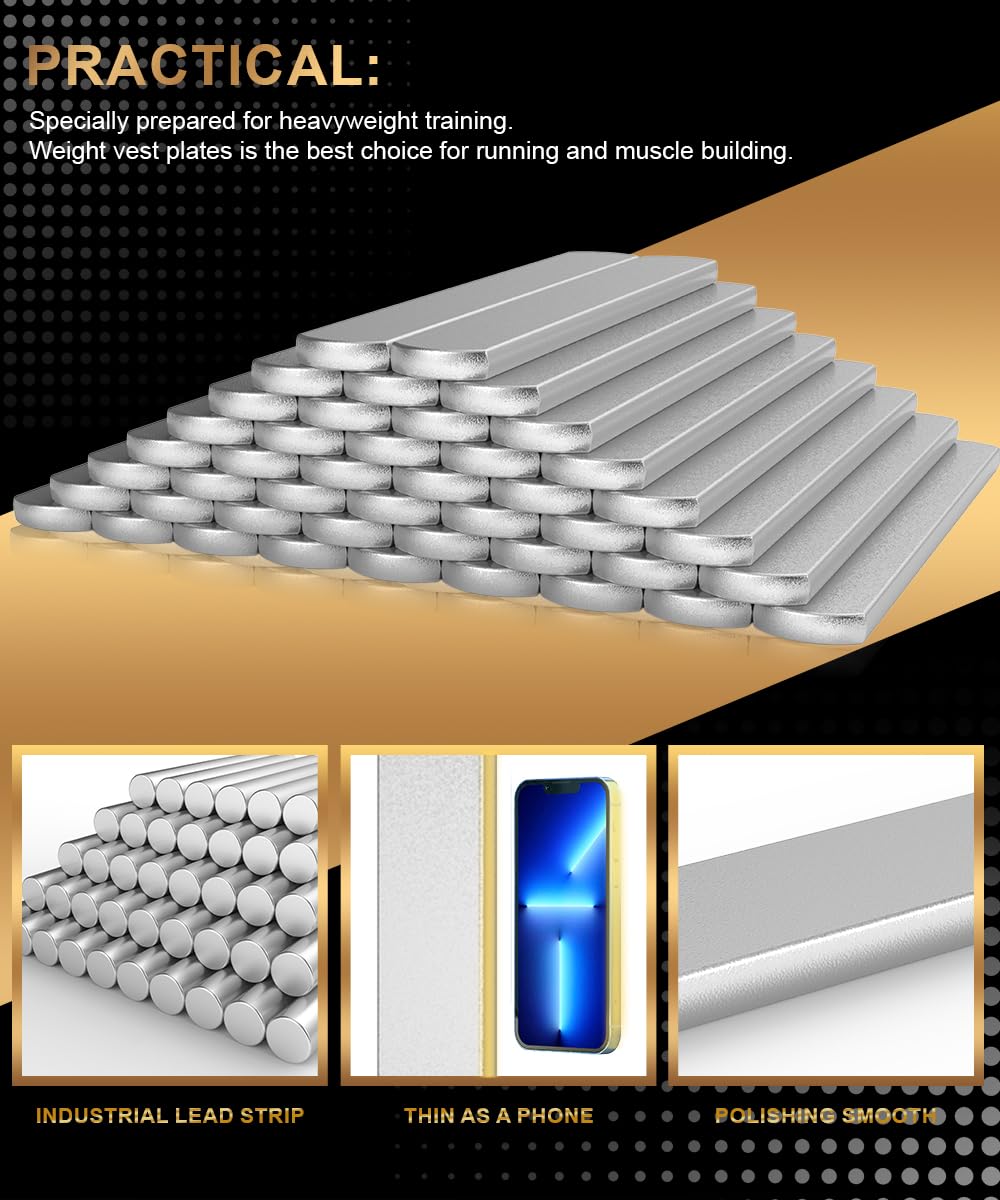 Adjustable Weighted Vest Plates, for Weights Vests or Ankle and Wrist, Workouts, Strength Training, Rustproof, Running, Walking, 0.44 LB/PCS, Total 10PCS(Vest Plates)