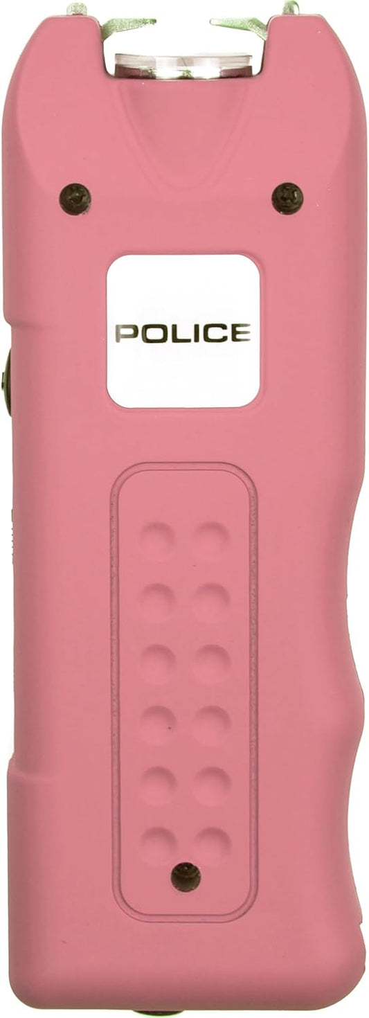POLICE Stun Gun for Self Defense 628 – High Voltage Mini Rechargeable with LED Flashlight & Siren Alarm – Compact & Heavy Duty – Personal Security for Women – Pink