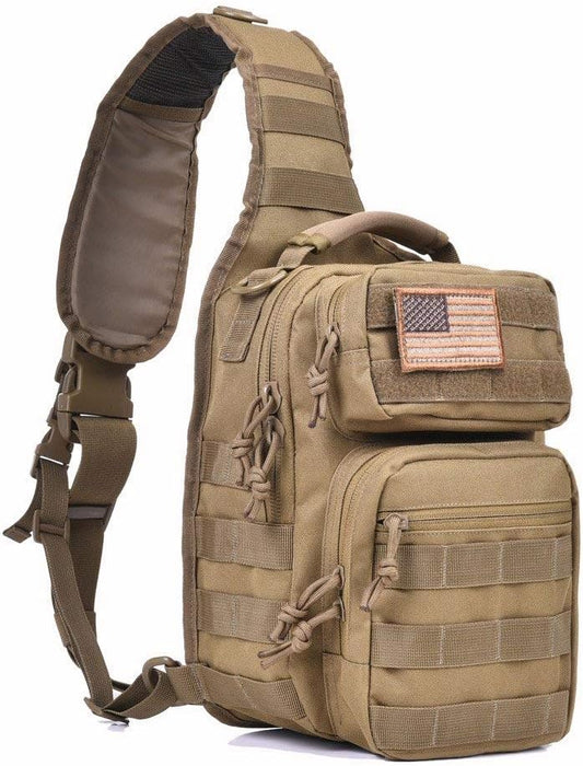 REEBOW GEAR Tactical Sling Backpack Rover Shoulder Sling Pack (Black)