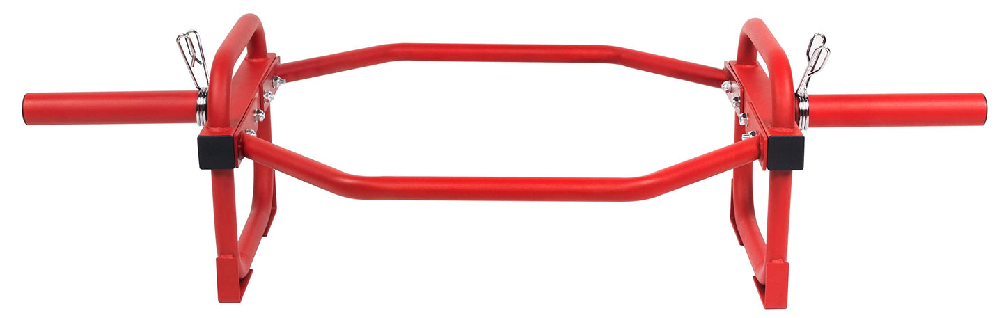 Fitvids Olympic 2-Inch Hex Weight Lifting Trap Bar, 500-Pound Capacity, Red
