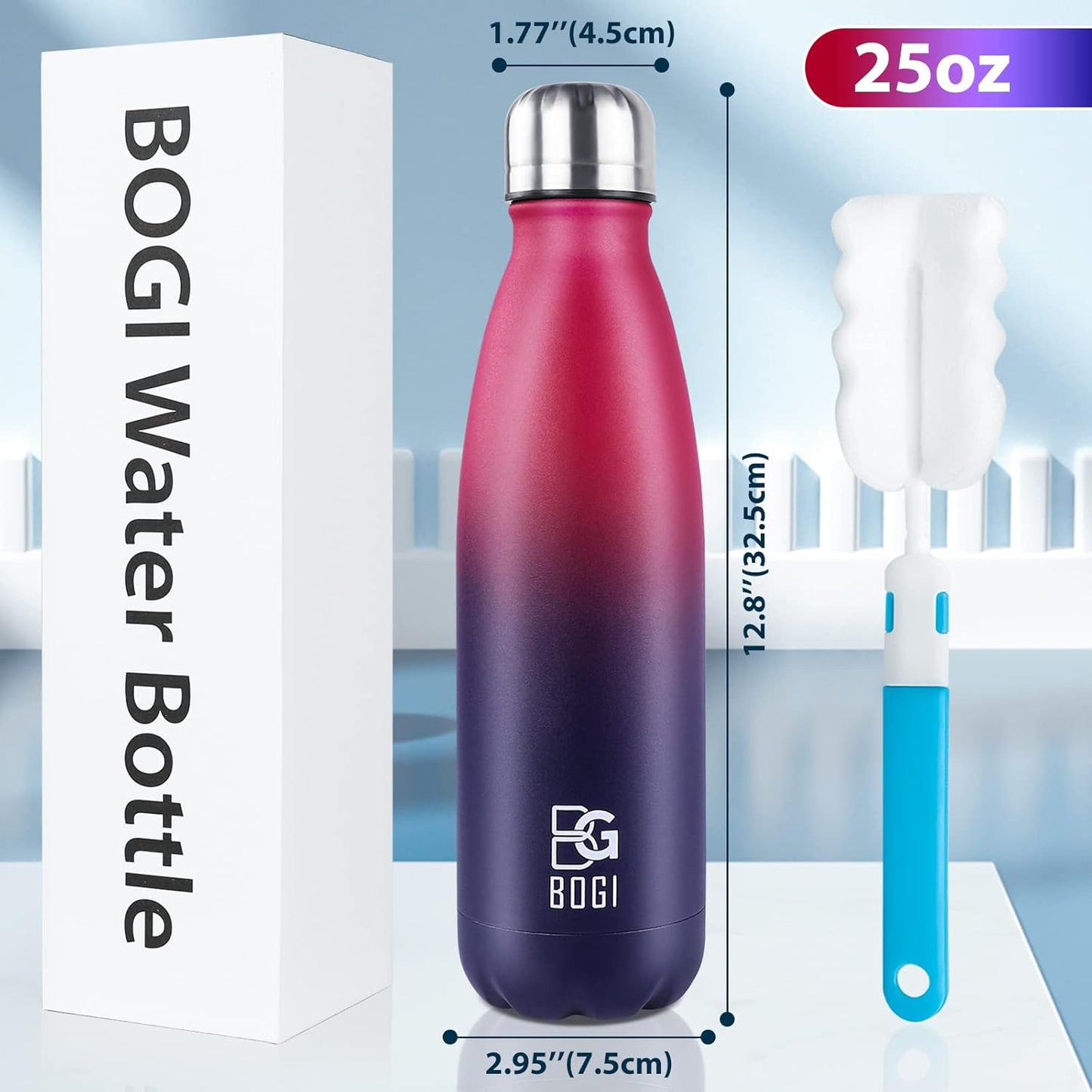 17oz Insulated Stainless Steel Water Bottle | Leak-Proof | Hot Pink for Outdoor Sports
