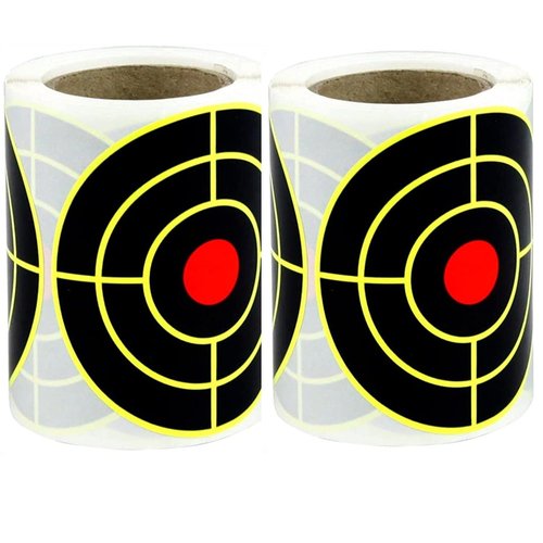 Shooting Target Stickers, Upgraded 3 Inch Round Self Adhesive Splatter Targets Green and Black Reactive Paper Targets for Indoor and Outdoor Range, BB Gun, Pellet, Airsoft, Rifle (3"-300PCS, Style E)