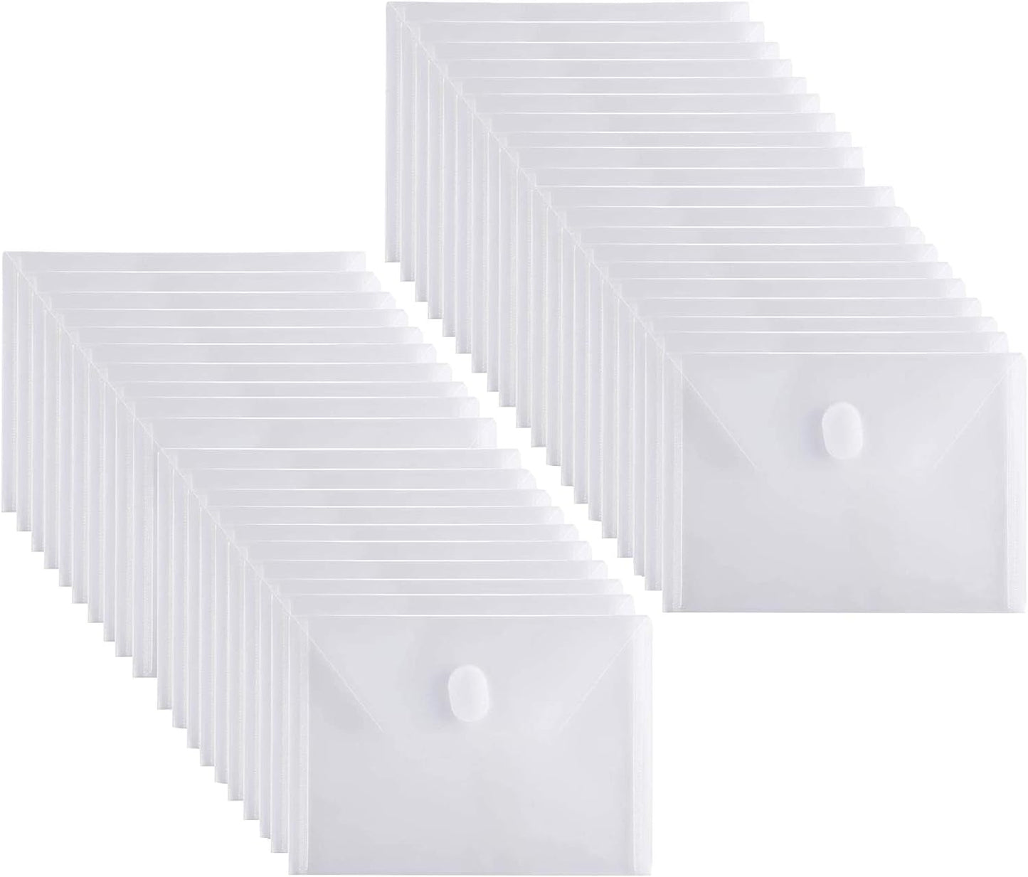 5x7 Small Plastic Envelopes Hook Loop Closure Receipt Storage Holder 40 Pack