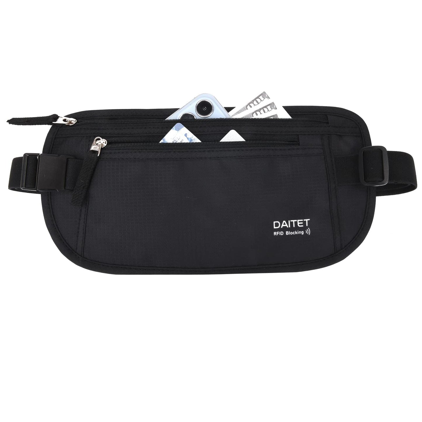 Money Belt for Travel - RFID Slim Passport Holder Travel Pouch Concealed， Anti-theft