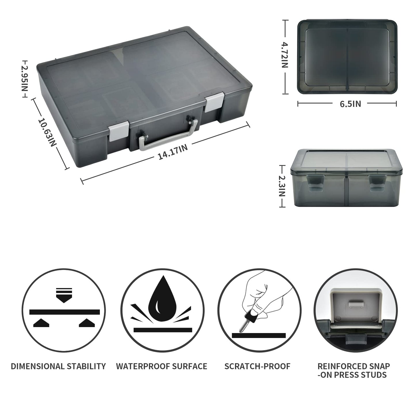 ALCYON 1600+ Baseball Card Storage Box, Sports Cards Holder Organizer Hard Plastic Display Case Compatible with Baseball/Football/for MTG/for PM for Collector (Bag Only)-Grey