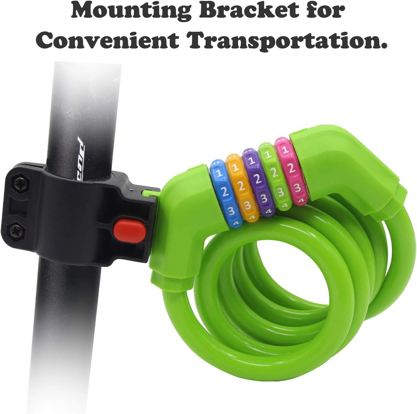 Sport Bike Lock Cable, 4-Feet Bicycle Cable Lock with 5-Digit Resettable Combination Bike Cable Lock Orange
