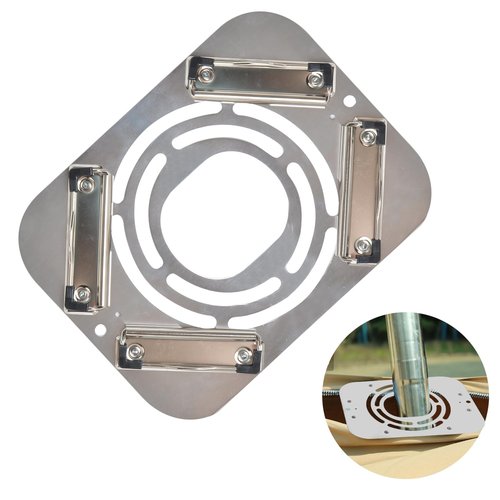 AYAMAYA DIY Hot Tent Stove Jack - Stainless Steel Clip-On Stove Jack with 2.8" Chimney Hole for Canvas Bell Yurt Tents, Hassle-free Fireproof Tent Protector for Winter Camping - 7.5" x 9.8"