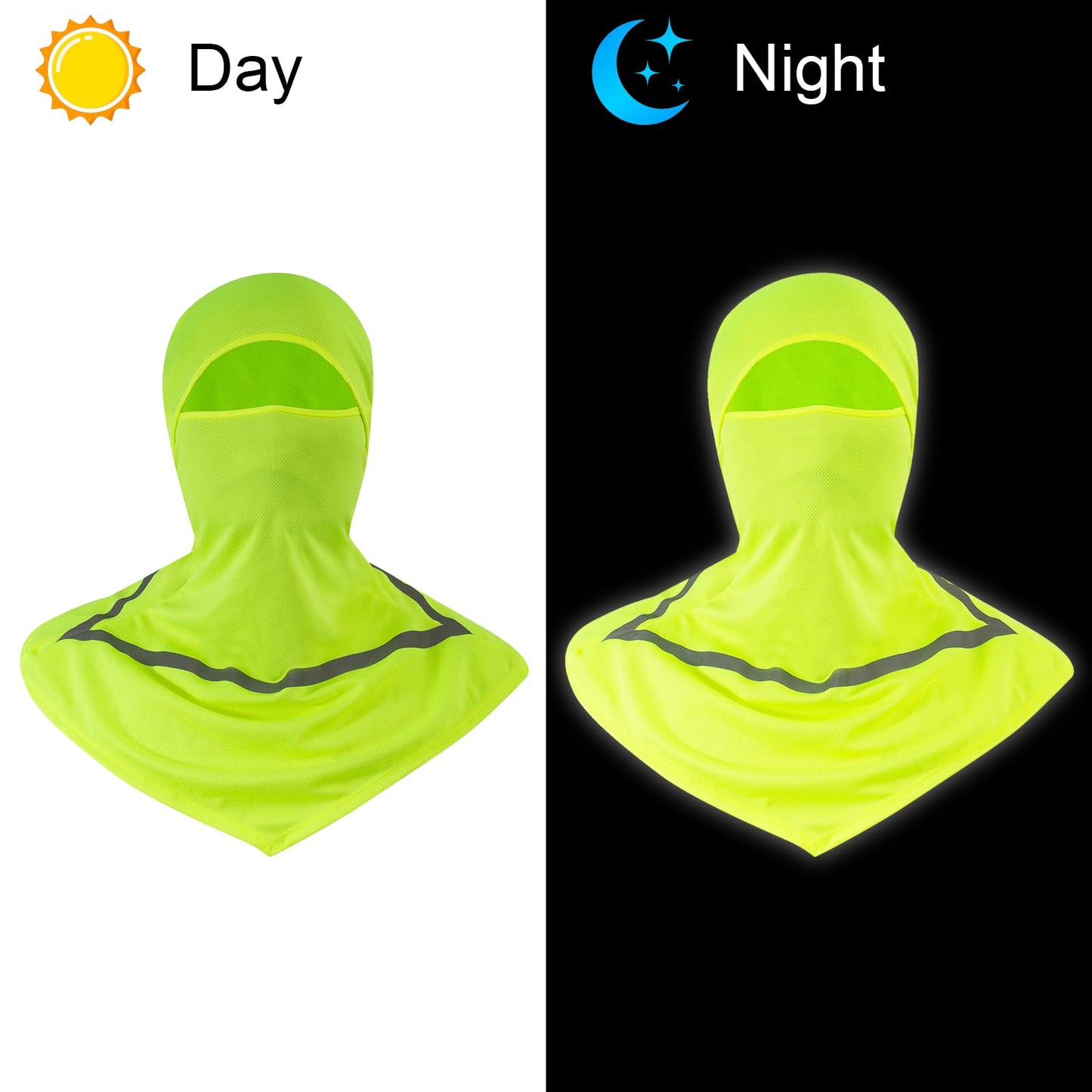 4Pcs Balaclava Summer Sun Protection Face Mask,Breathable Windproof Long Face Cover with Reflective Stripe,Cooling Motorcycle Fishing Sun Mask Men Women