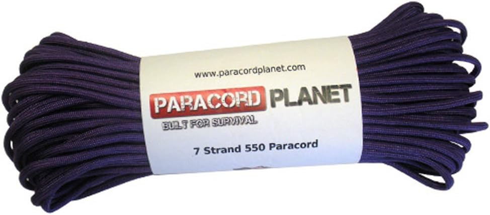 Paracord Planet 550 lb, 50' Foot Hank, Parachute Cord. Also Known as Paracord Rope, Parachute Rope, Utility Cord, Tactical Cord, and Military Cord. USA Made to Provide Durability and Strength.