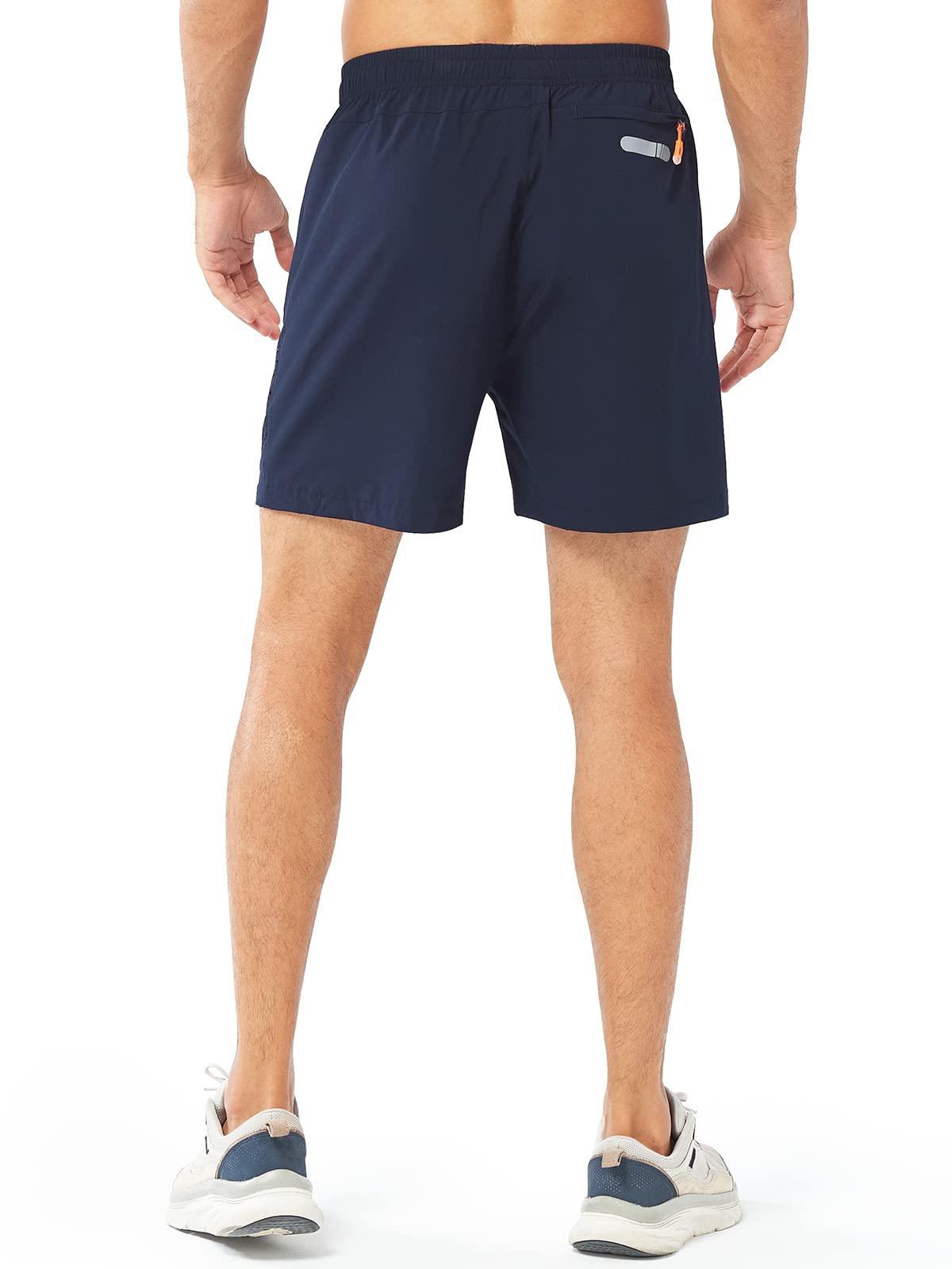 NORTHYARD Men's Athletic Running Shorts Gym Workout 7"/9"/5" Quick Dry Lightweight Sports Basketball Tennis 3 Zipper Pockets NAVY-5inch L