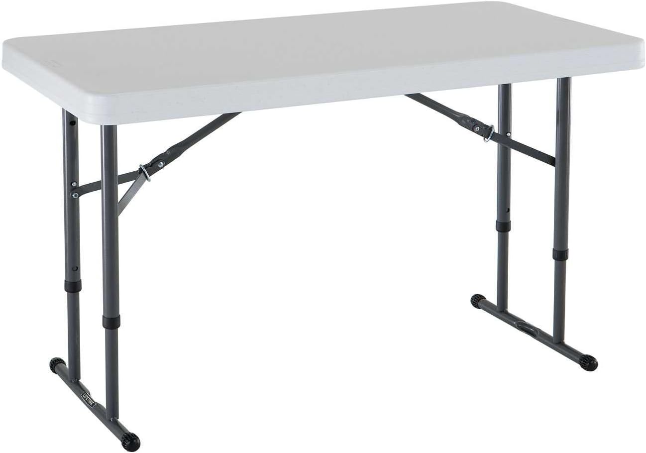 Lifetime 80373 Portable Folding Camping RV Picnic Table and Bench Set, Almond