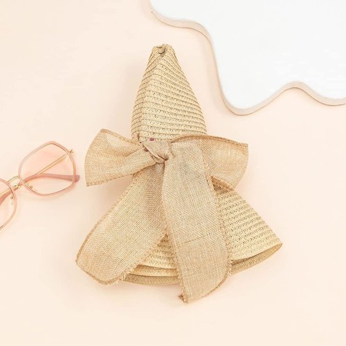 Women Floppy Sun Hat with Wide Brim, Foldable Roll-Up Straw Beach Hat Summer Hat for Travel (Khaki)