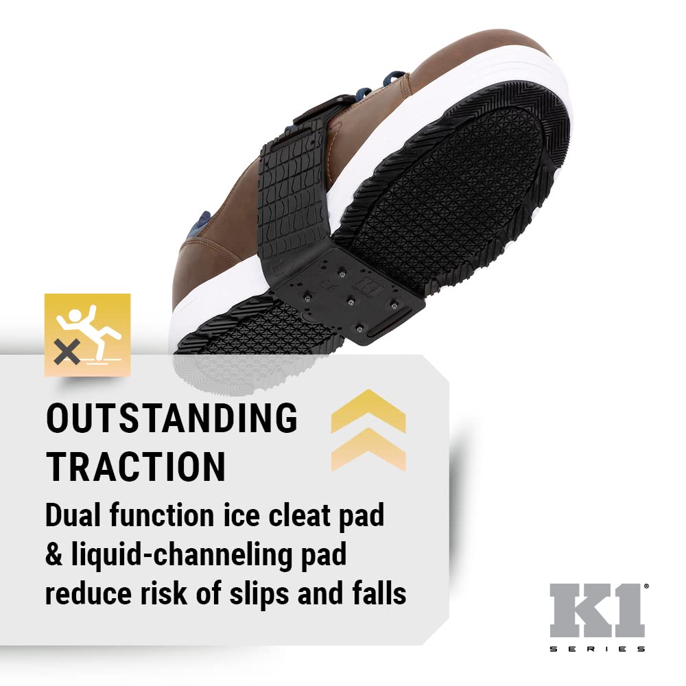 K1 Mid-Sole Ice Cleats for Men & Women - Rotatable Traction Aids For Winter Snow - Hi Vis - Low Profile