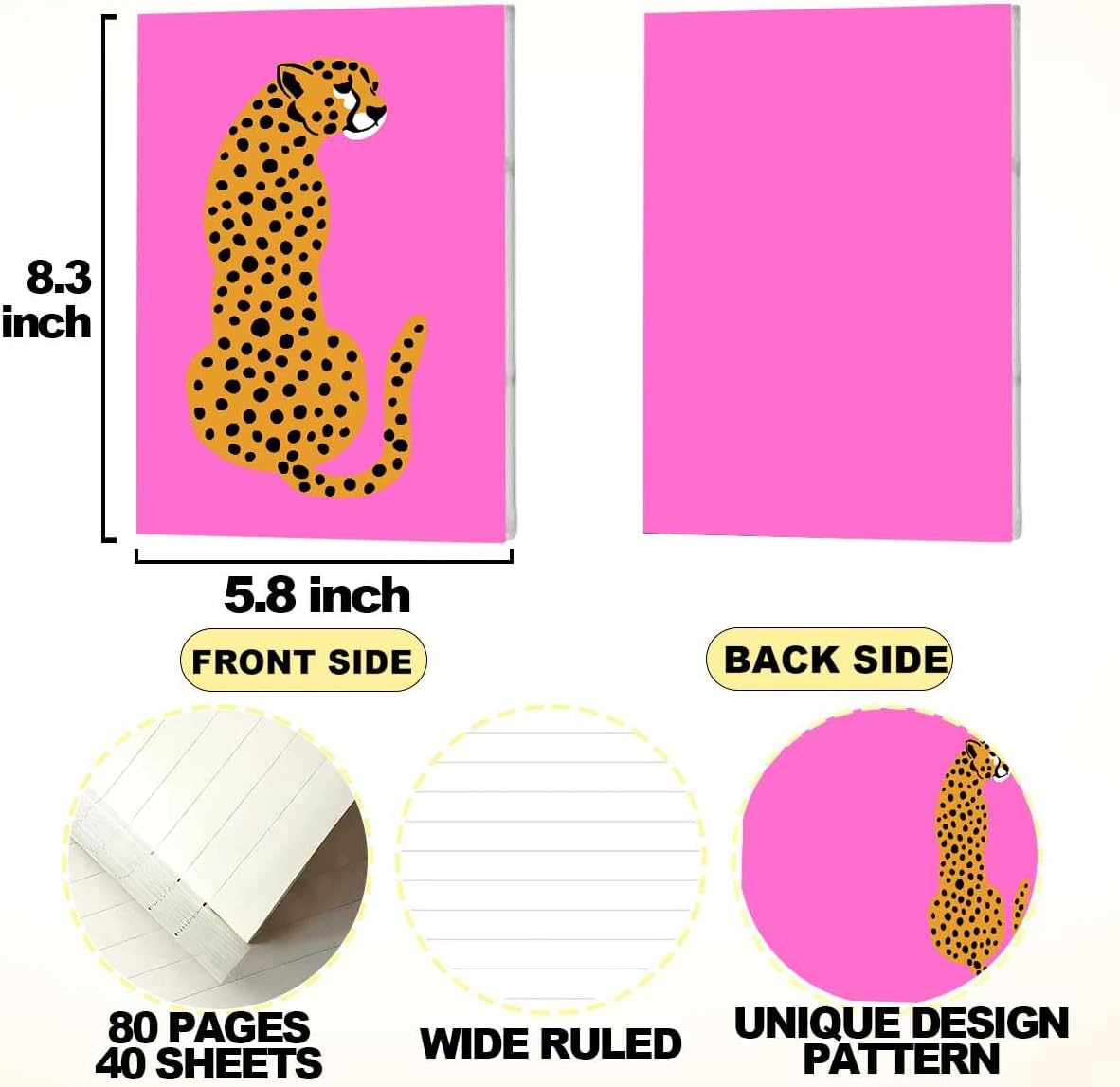 Pink Bow Notebook Journal, A5 Journal Notebook for Office Note Taking, 8.3 x 5.8 inch Writing Diary Subject Notebooks Planner, Travel Journaling-11