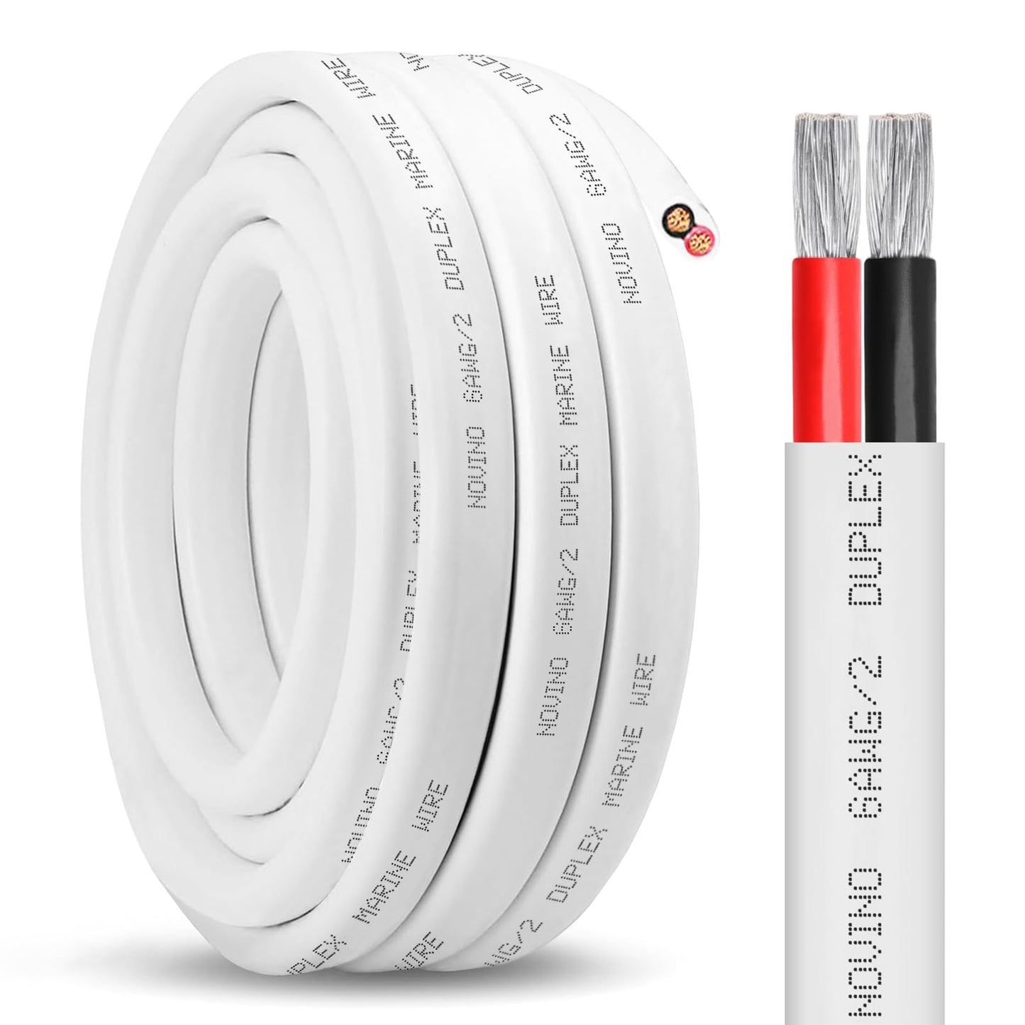 6 Gauge Marine Wire Duplex Marine Grade Wire,6 AWG 50ft Tinned Copper Boat Electrical Cable for Boat/Automotive/RV/Camper Outdoor Use