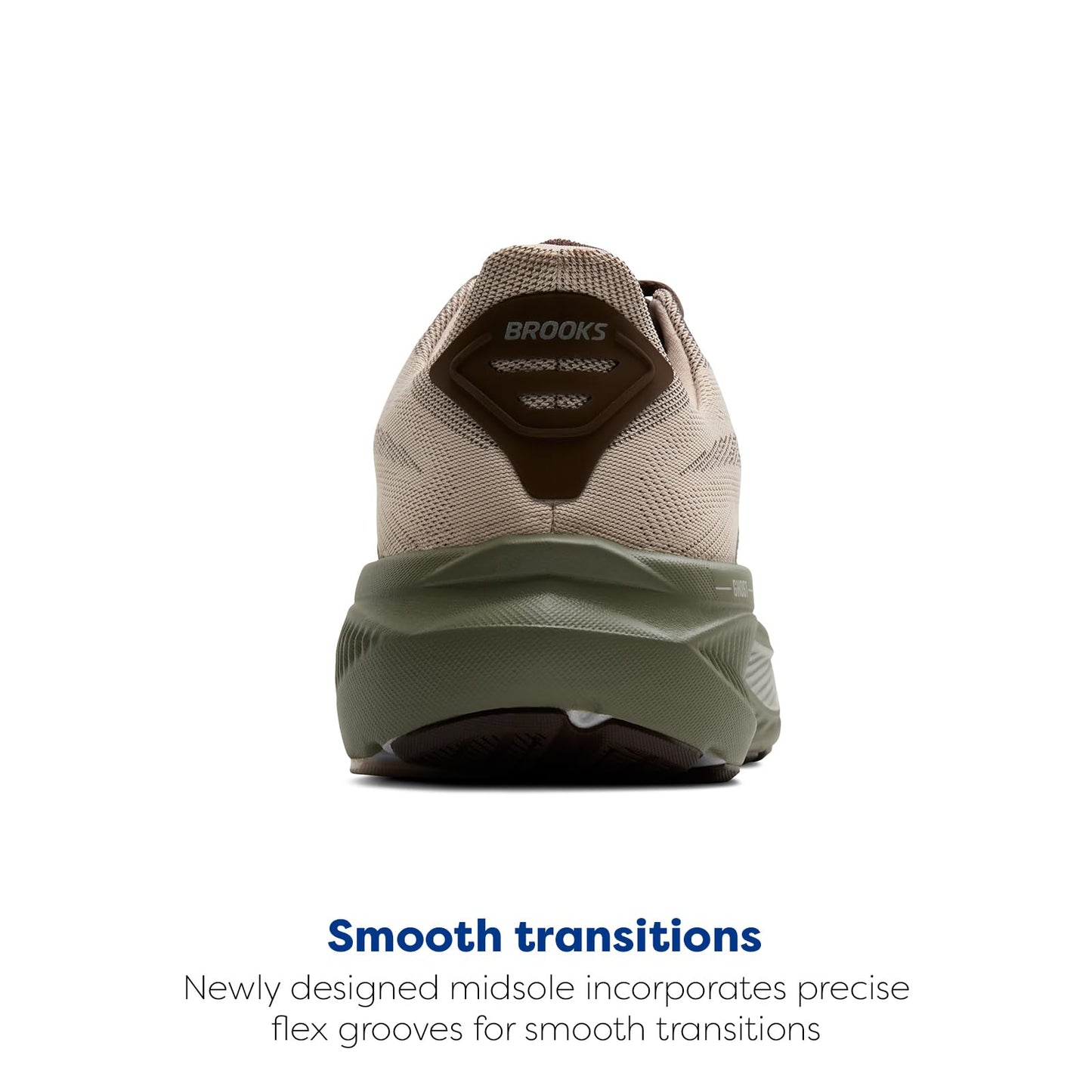 Brooks Men’s Ghost 17 Neutral Running Shoe - Chateau Gray/Brown/Olive - 10 Medium