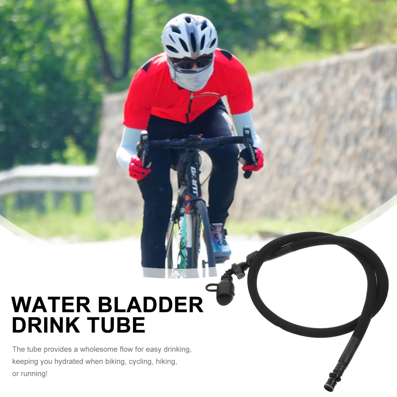 GOOHOCHY Water Bag Straw Replacement Drink Tube for Hydration Bladder with Quick-Connect Auto Shutoff Valve TPU Insulated Hose for Hiking Cycling and Running