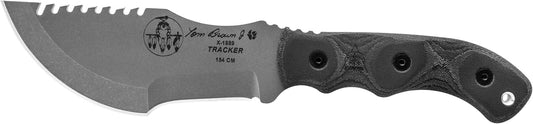 TOPS Knives Tom Brown Tracker #3 Full Tang Fixed Blade- Tumble Finish Blade Finish- Black Kydex Sheath w/Rotating Spring Steel Clip