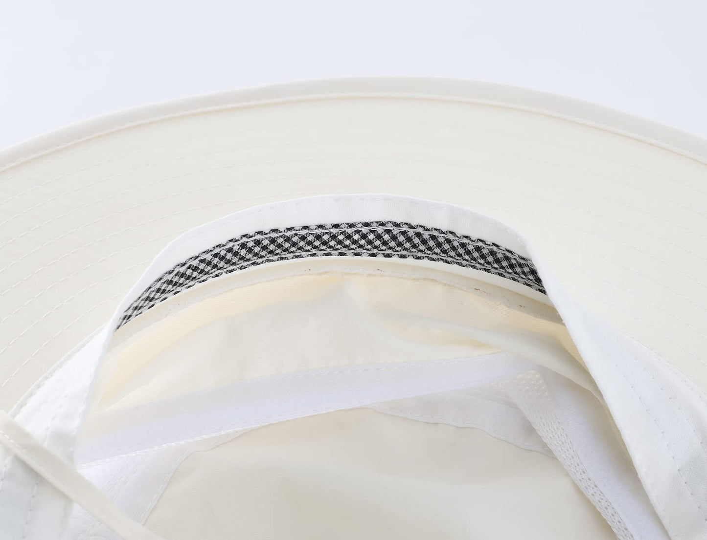 Home Prefer Men's Sun Hat UPF 50+ Wide Brim Bucket Hat Windproof Fishing Hats (Ivory)