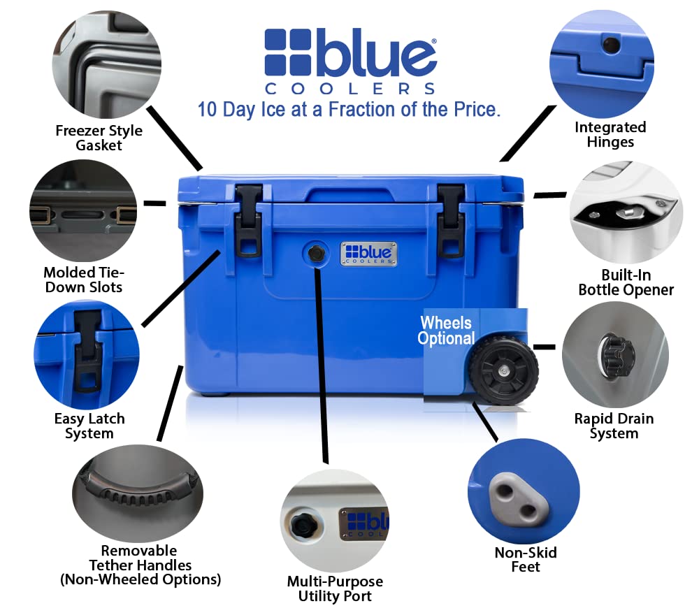 60 Quart Blue Starter Bundle with Wheels - Includes Accessory KIT