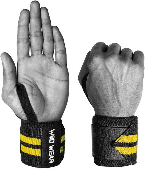 Elastic Wrist Wraps for Powerlifting, Strength Training, Bodybuilding, Cross Training, Olympic Weightlifting, Yoga Support - One Size Fits All