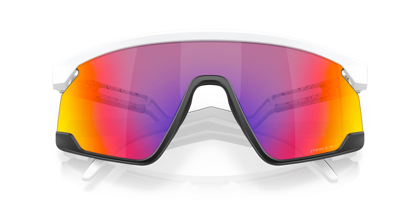 Oakley OO9280 BXTR Polarized Rectangular Sunglasses, Matte White/Prizm Road, 39 mm
