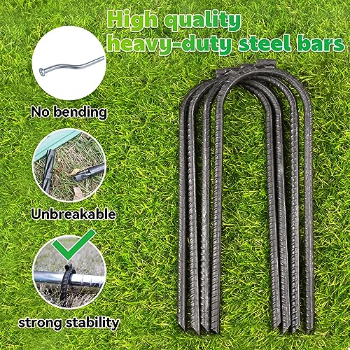 Heavy Duty Rebar Wind Stakes for Trampolines - 10x3 Inch Ground Anchors