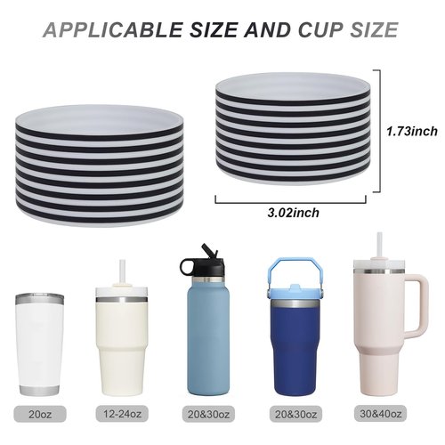 mpmpssss 1 Pcs Protective Silicone Sleeve Flask Silicone Boot Base Cover Fog 12oz-24oz Wide Mouth Water Bottle for Hydro Flask,Takeya, MIRA, Iron Flask, and Compatible with 20oz-40oz Stanley Tumbler.