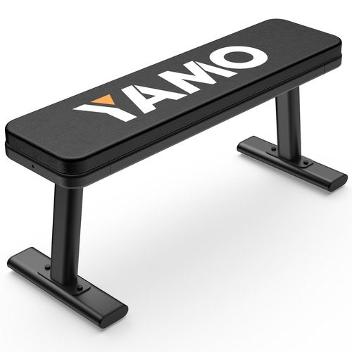 YAMO Flat Bench, 1455LBS/660KG Weight Bench for Home Gym, Easy Assembly Workout Bench with Adjustable foot Caps, Multipurpose Strength Training Bench Press for Full Body Workout