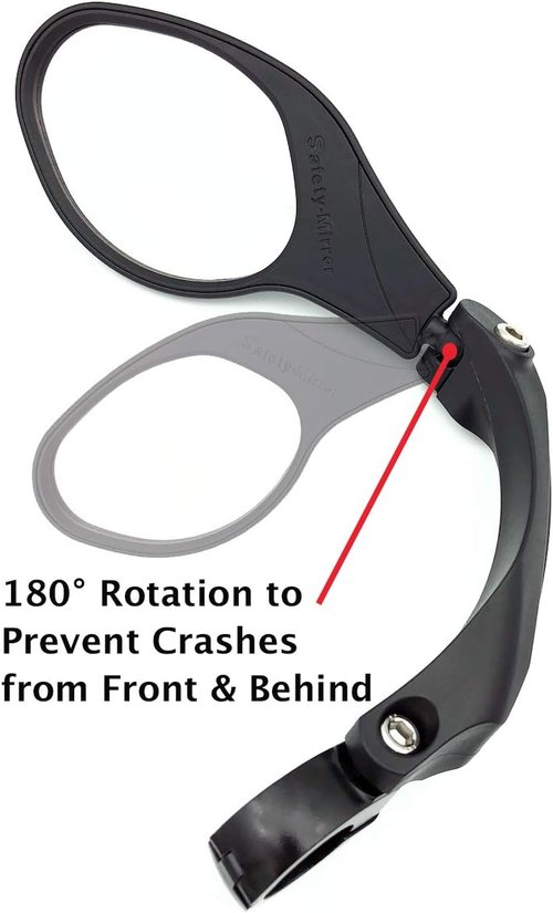 Hafny Handlebar Bike Mirror, Stainless Steel Lens, Bicycle Rearview Safety Reflector, E-bike Cycling Mirror, HF-MR081