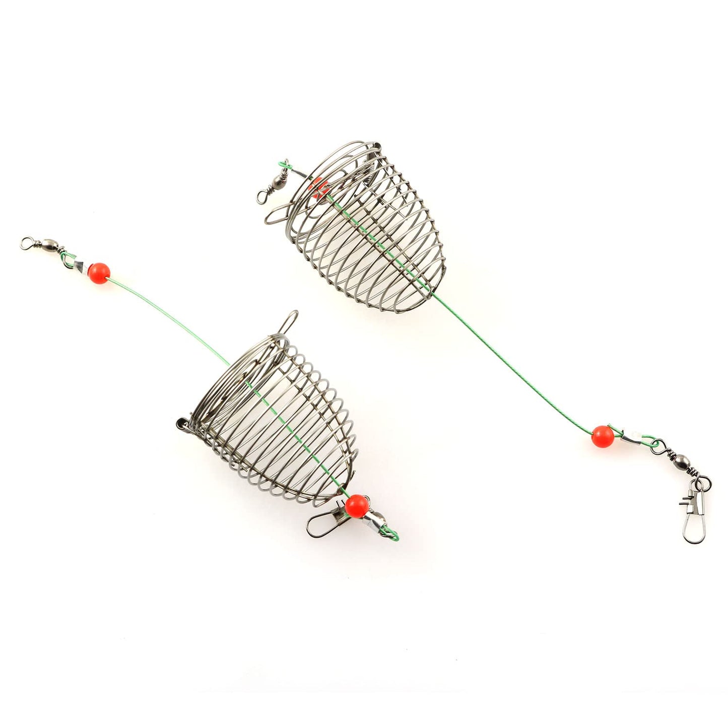 JCBIZ 6pcs Stainless Steel Wire Carp Fishing Bait Feeder Basket Holder Fishing Tackle Accessories