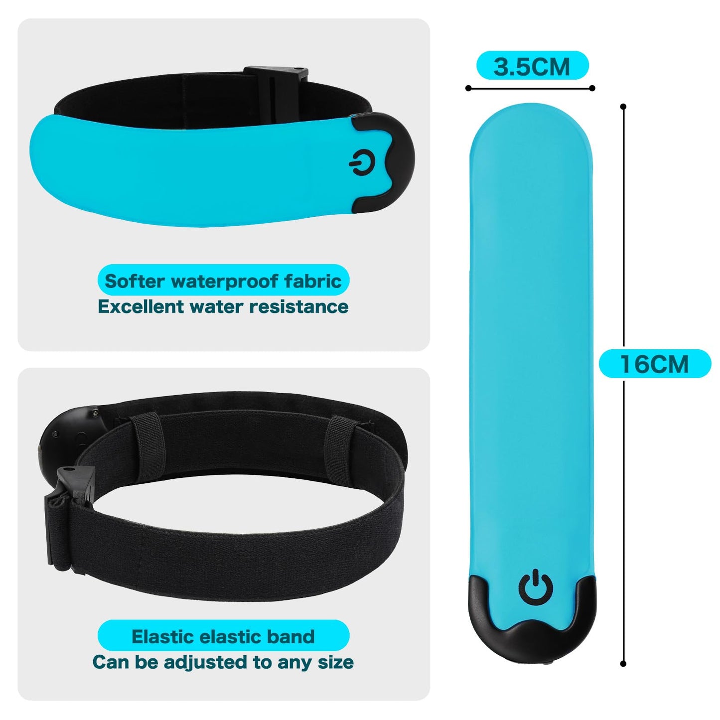 KOSKILL LED Armband Running USB Rechargeable(2 Pack), High Visibility Wristband for Runners, Joggers, Pet Owners, Cyclists, Adjustable Waterproof Reflective Bracelets for Night Running, Walking