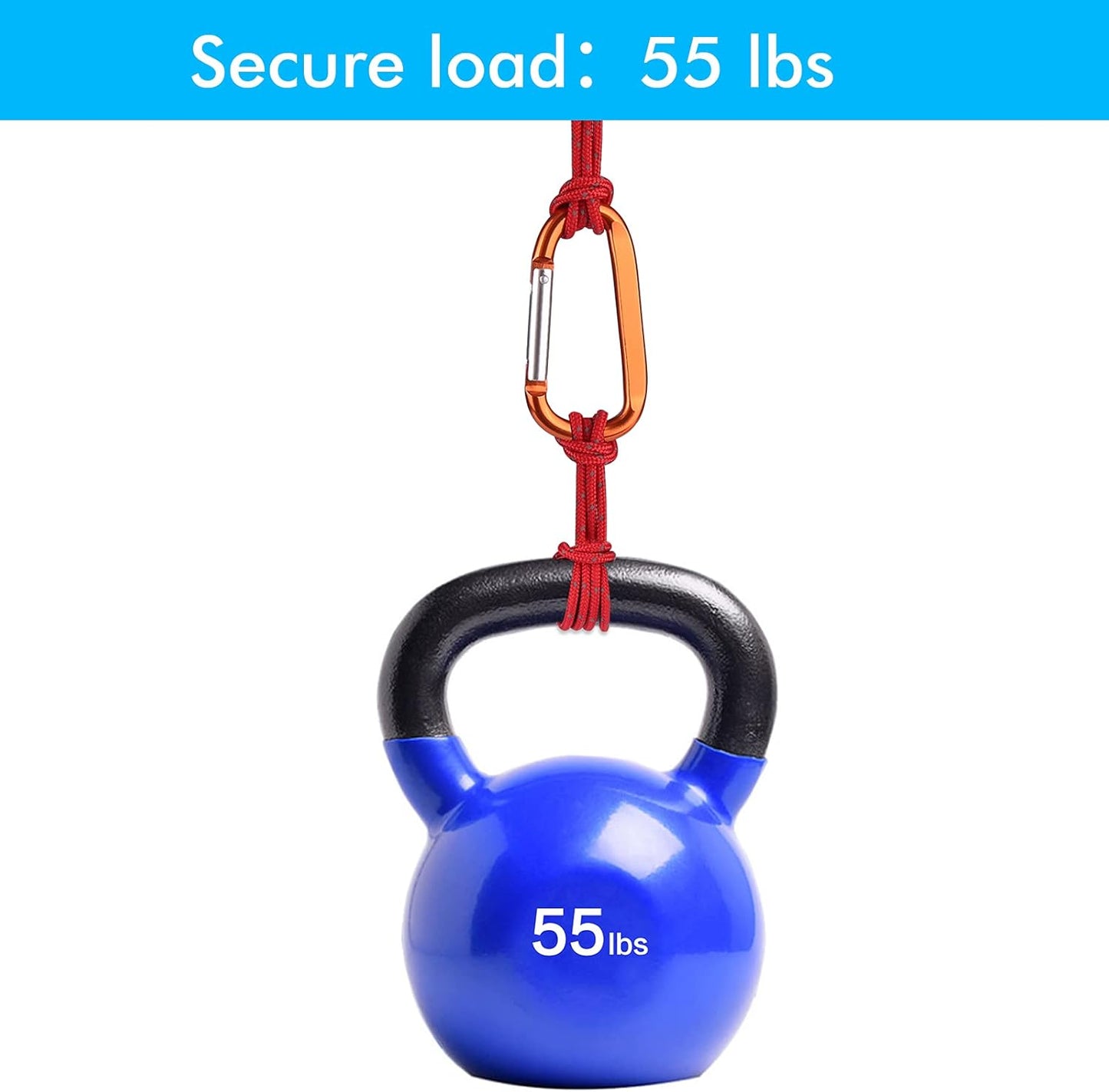 6PCS Black Carabiner Caribeaner Clip,3" Large Aluminum D Ring Shape Carabeaner with 6PCS Keyring Keychain Hook…