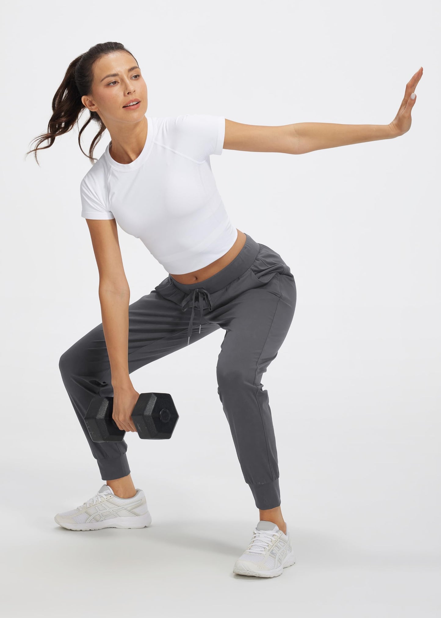 Libin Joggers for Women Petite/Regular/Tall Dance Sweatpants Athletic Workout Tapered Lounge Casual Teacher Pants for Running Yoga Cloths, Dark Grey XL