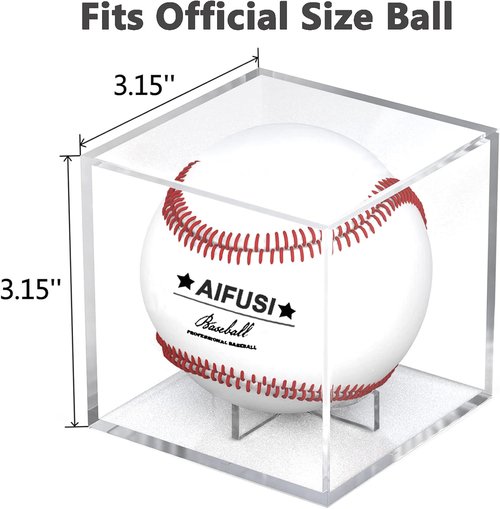 Baseball Display Case, UV Protected Acrylic Cube Baseball Holder Square Clear Box Memorabilia Display & Storage Sports Official Baseball Display Case - Autograph Display - Fits Official Size Ball