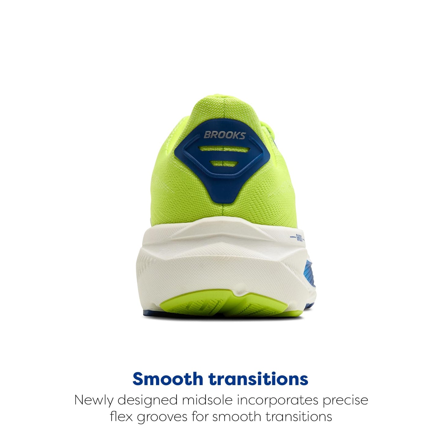 Brooks Men’s Ghost 17 Neutral Running Shoe - Acid Lime/Navy/White - 12 Medium