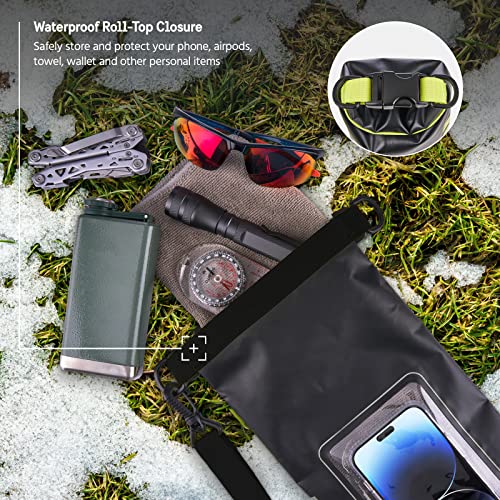 Pelican Marine IP68 Waterproof Dry Bag 2L with Phone Pouch - Black, Stealth Black