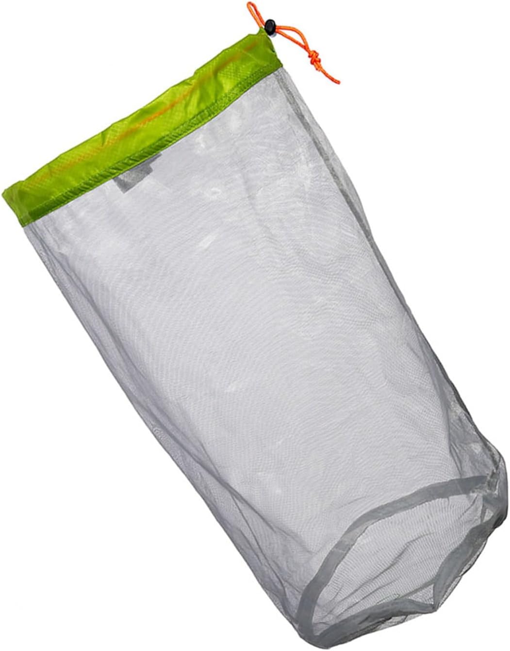 Mesh Stuff Sack Light Weight Nylon Mesh Drawstring Storage Bag for Travelling Hiking Camping Stuff Storage(Orange M)