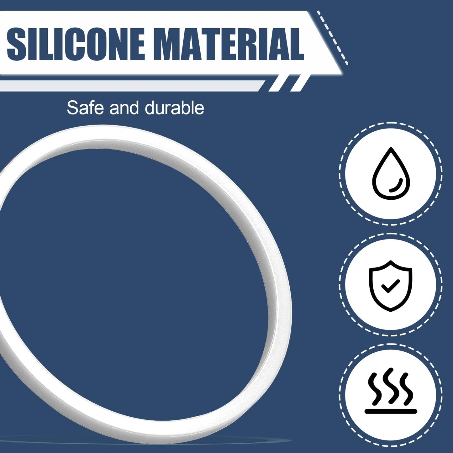 6pcs Silicone Gasket Replacement for Hydro Flask Wide Mouth Flip Lid Bottles, 2 Inch Replacement O Ring for 12/16/24/32/40oz Lid, with Tweezers