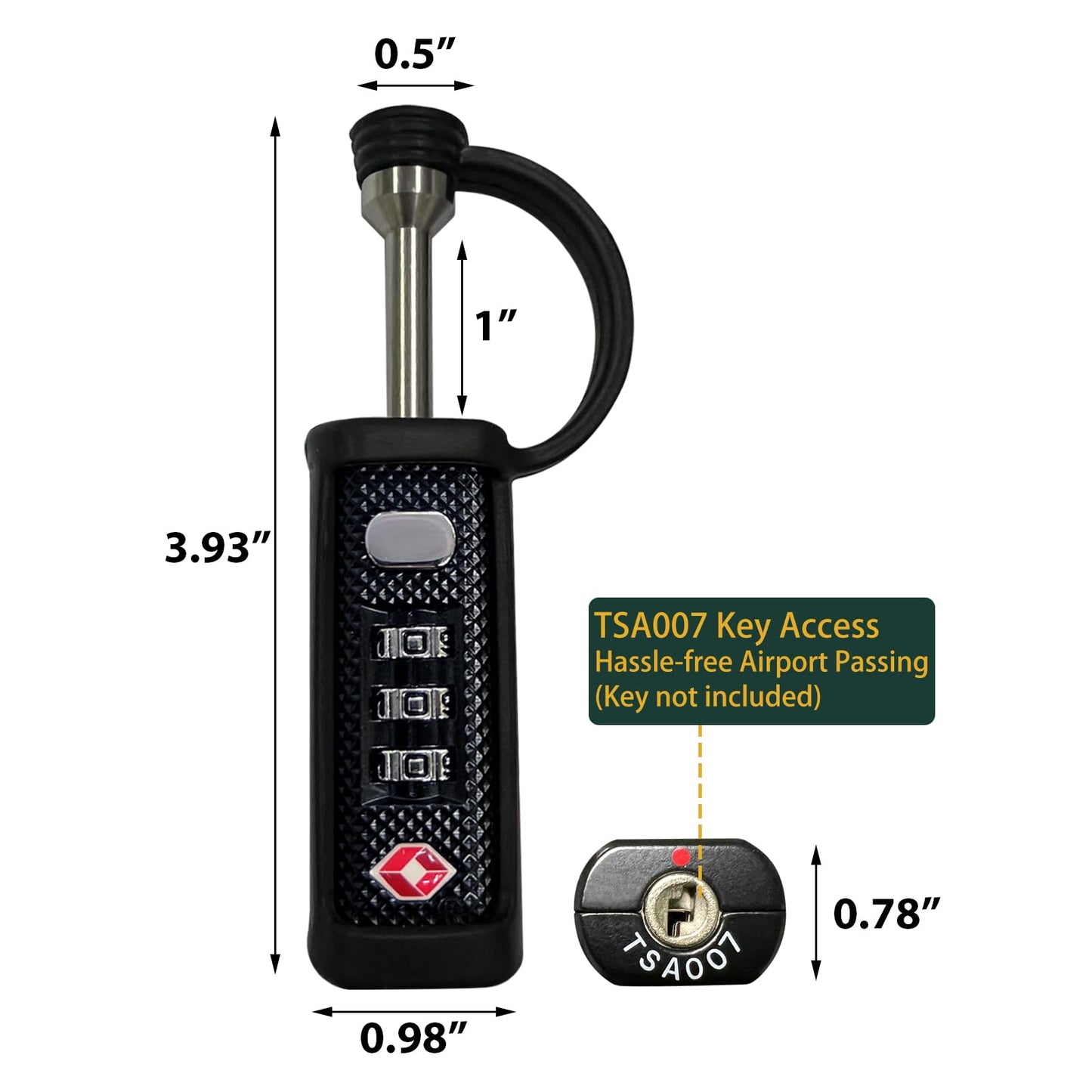 6 Pack TSA Approved Firearm Travel Case Locks Gun Case Hard Pistol Cases Lock