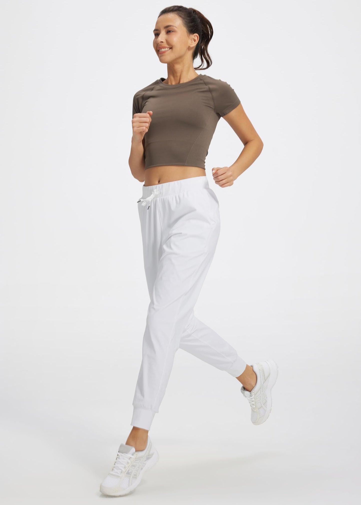 Libin Joggers for Women Yoga Sweatpants Athletic Dance Workout Leggings Tapered Lounge Casual Teacher Pants for Running Cloths, White XS