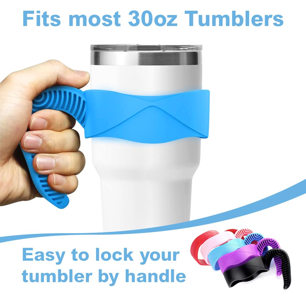Hyturtle 2Pcs Stylish and Functional Pink Tumbler Handle For 30oz YETI Tumbler - Secure Grip, Lightweight, Dishwasher Safe - Ideal for Travel and Outdoor Activities - BPA Free