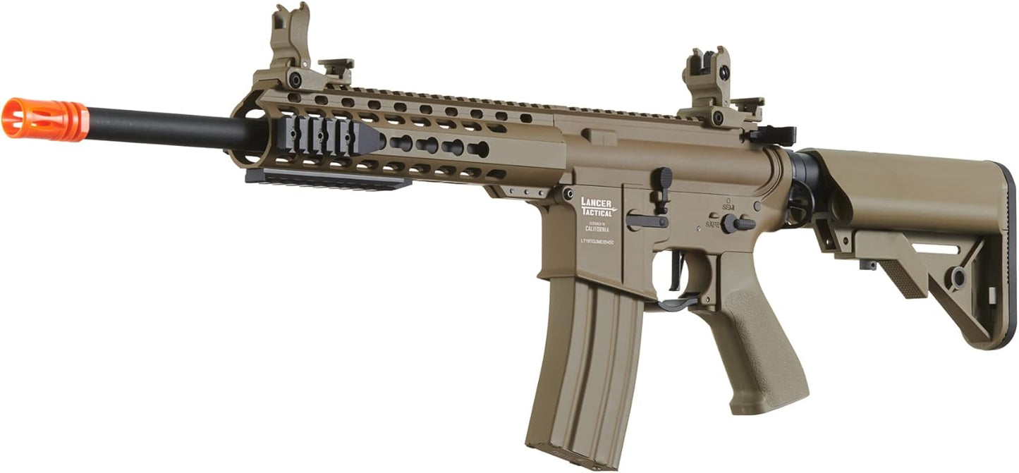 Lancer Tactical Gen 2 LT-19 Airsoft M4 Carbine 10" Electric Full/Semi-Auto Airsoft AEG Rifle, Included 6mm 0.20g BBS, Charger, and Battery