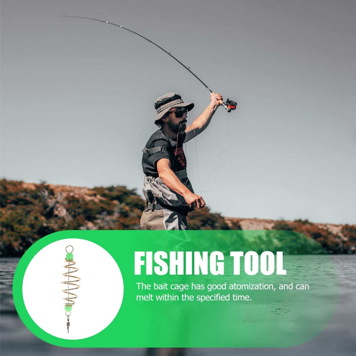 BESPORTBLE 24Pcs Method Feeders Carp Fishing Carp Bait Holder with Luminous Beads, Fishing Equipment for Enthusiasts and Competitors
