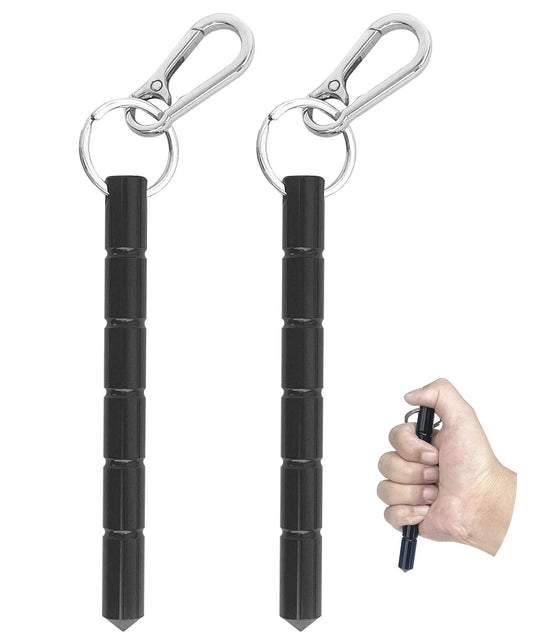 GladTime Kubaton Metal Tactical Keychain Aluminum Safety Keyring Self Defense Weapon with Key Chain Hook 2 Kit