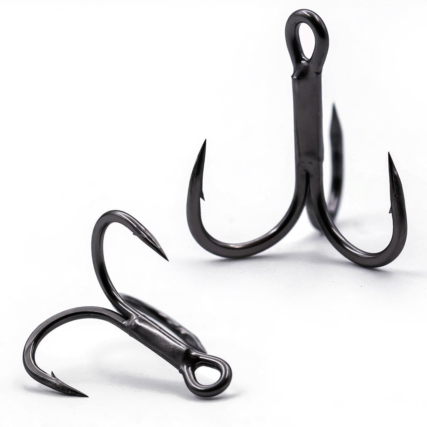 FishTrip Treble Fishing Hooks 4X Strong,10pcs/Pack Black Triple Hooks High Carbon Steel,Replacement Hooks on Hard Lures for Freshwater Saltwater Size 12
